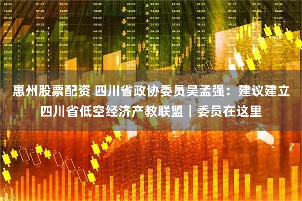 惠州股票配资 四川省政协委员吴孟强：建议建立四川省低空经济产教联盟｜委员在这里